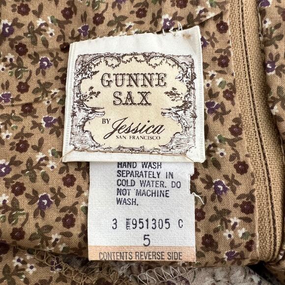 Gunne Sax Vintage 70s Cottagecore Long Sleeve Prairie Dress Floral Calico 5, XXS - Picture 9 of 11